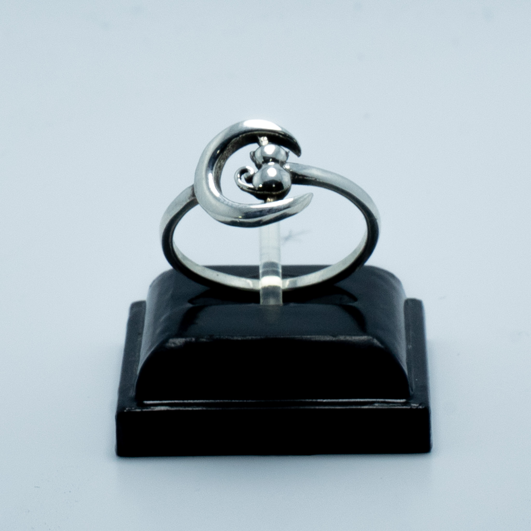 Anillo Luna con Gato Plata