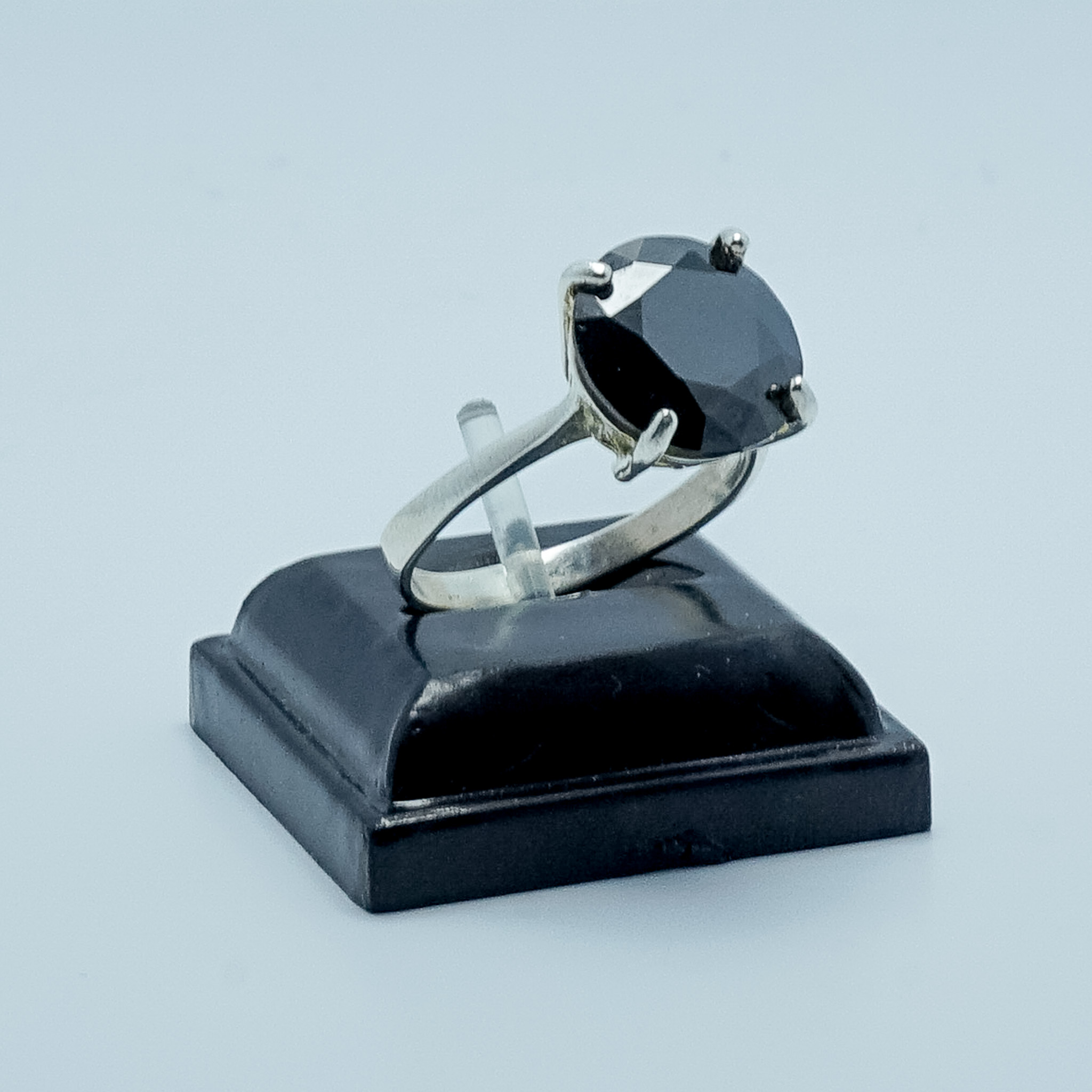 Anillo Solitario Ónix Plata