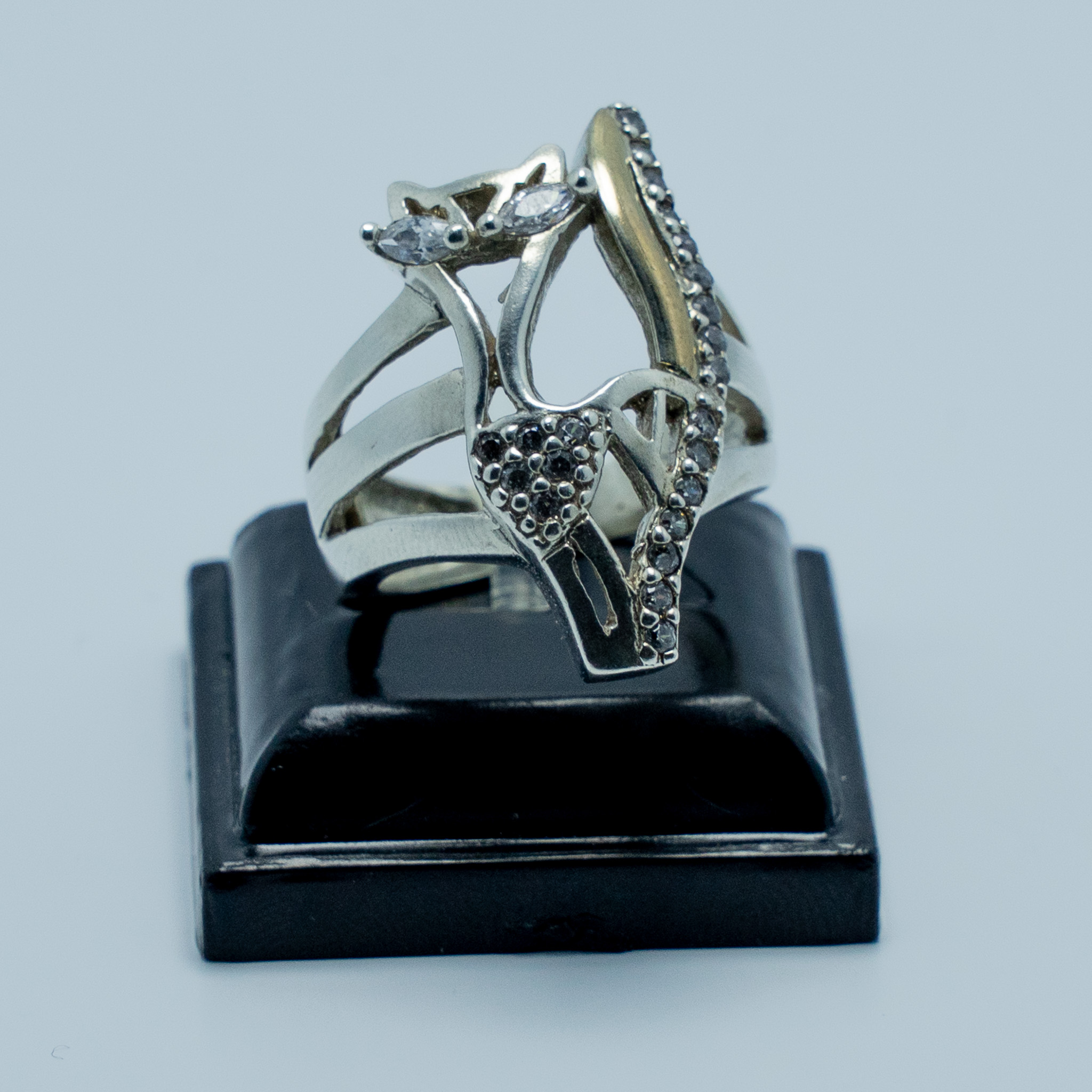 Anillo Gato con Circones Plata